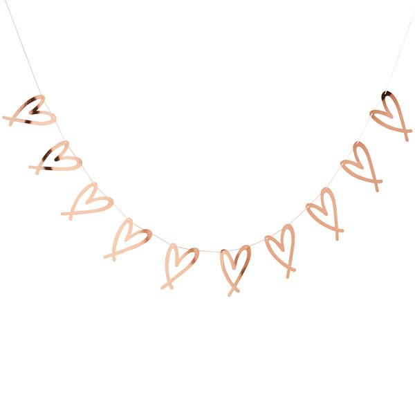 Rose Gold Foil Heart Garland