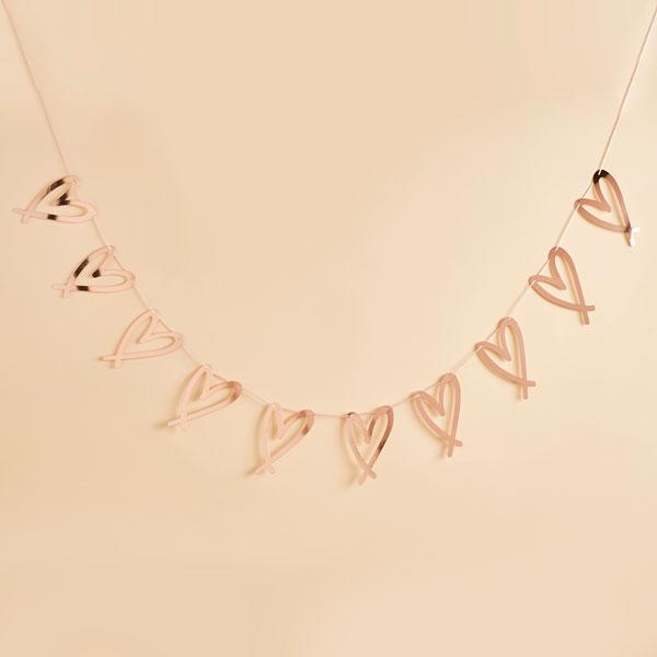 Rose Gold Foil Heart Garland