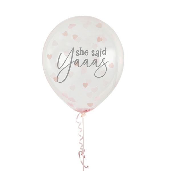 She Said Yaaas Confetti Balloons - Set of 5
