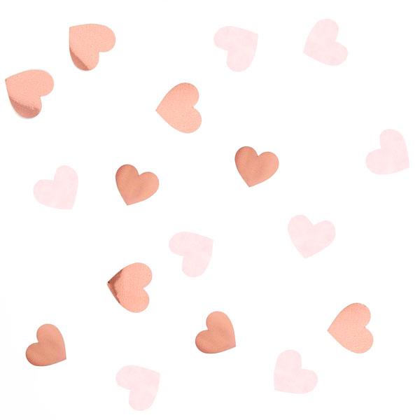 Pink and Rose Gold Hearts Confetti