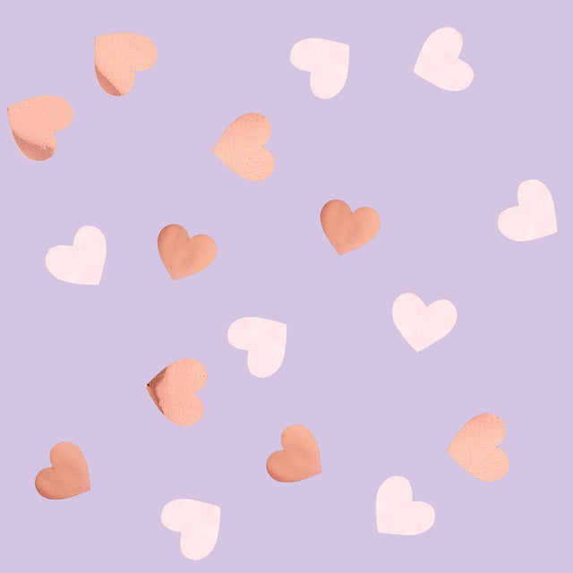 Pink and Rose Gold Hearts Confetti