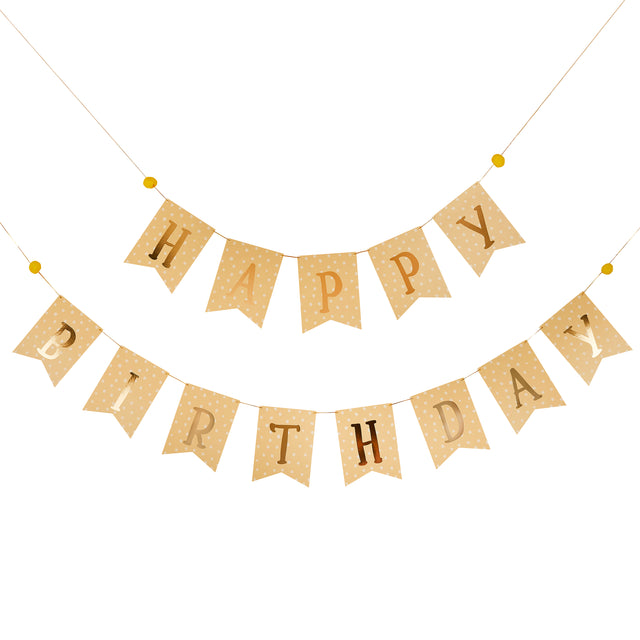 Gold Happy Birthday Bunting