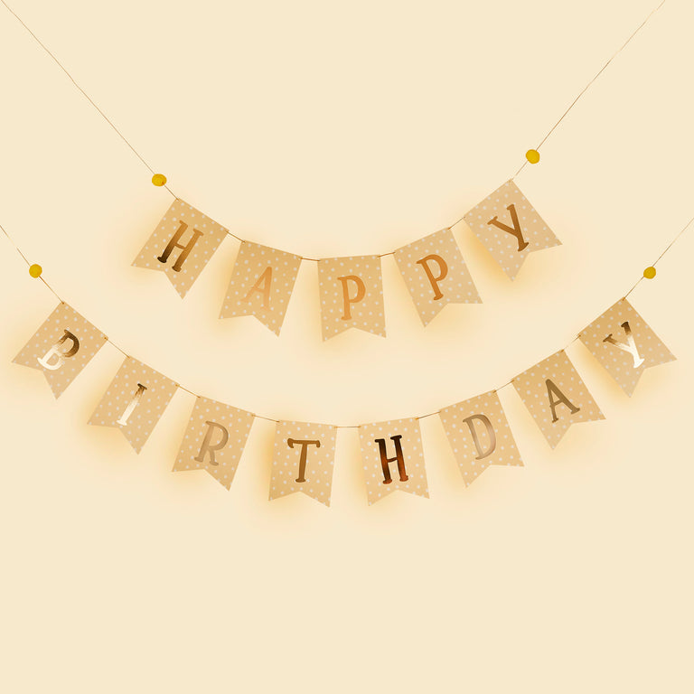 Gold Happy Birthday Bunting