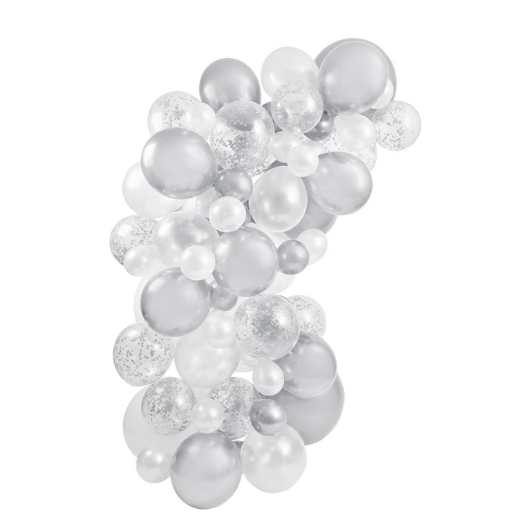 Silver Balloon Arch Kit - Set of 64