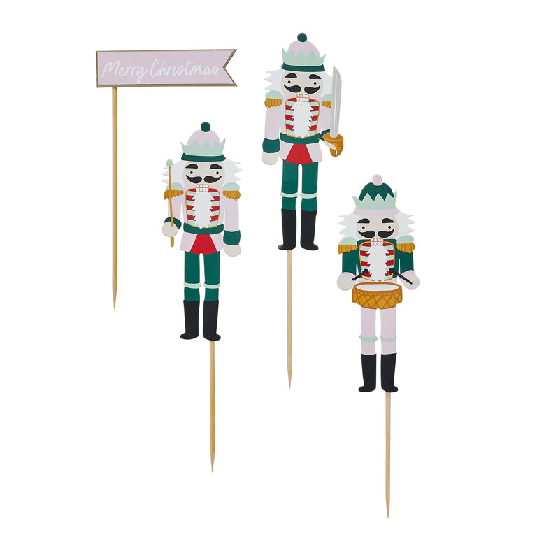 Nutcracker Cake Toppers - Set of 4