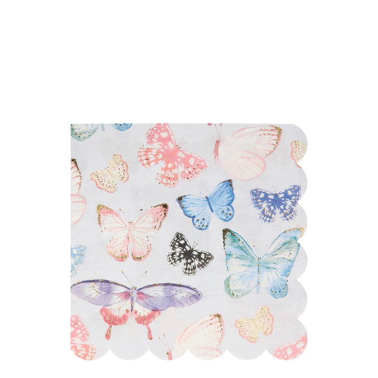 Butterfly Large Paper Napkins by Meri Meri - Set of 16