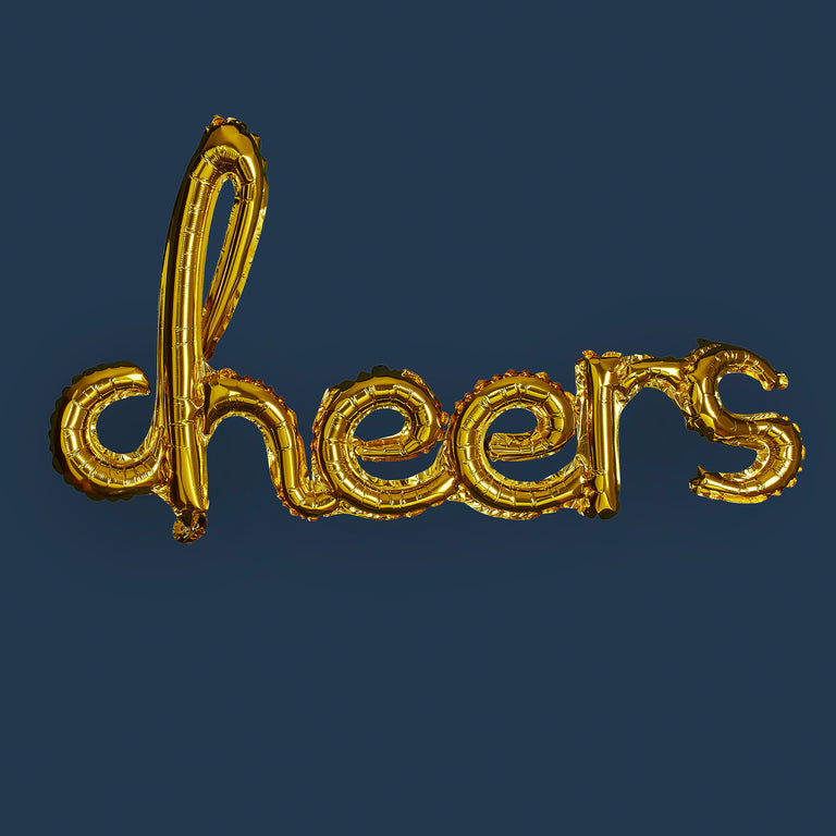 Gold Foil Cheers Word Balloon Garland - Set of 1