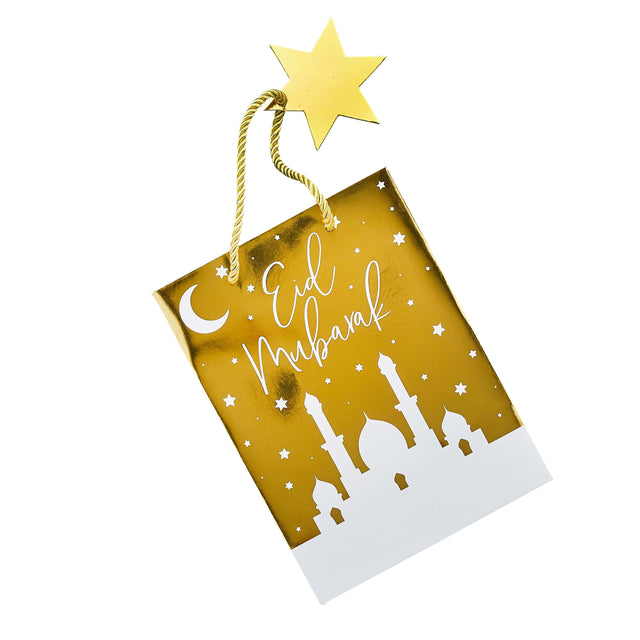 Gold Eid Mubarak Gift Bags - Set of 5