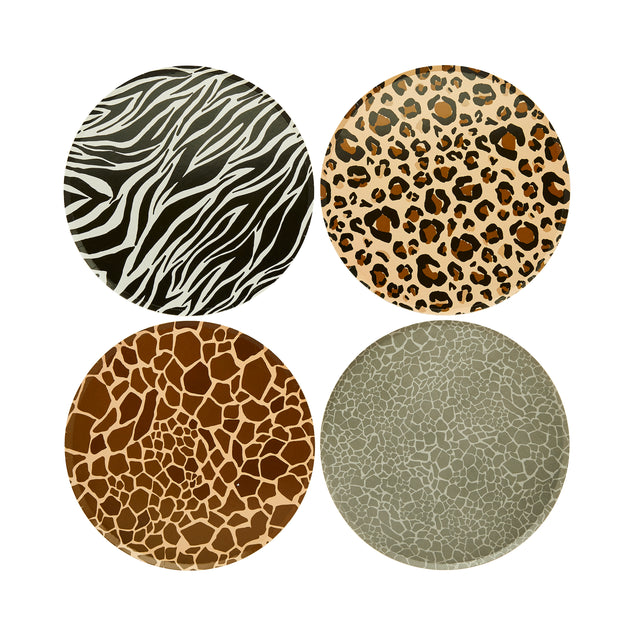 Animal Print Paper Plates - Set of 8