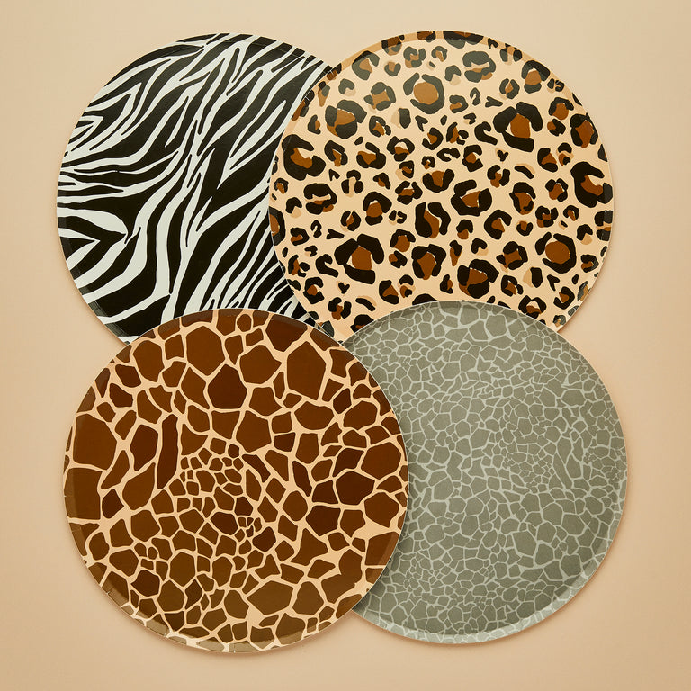 Animal Print Paper Plates - Set of 8