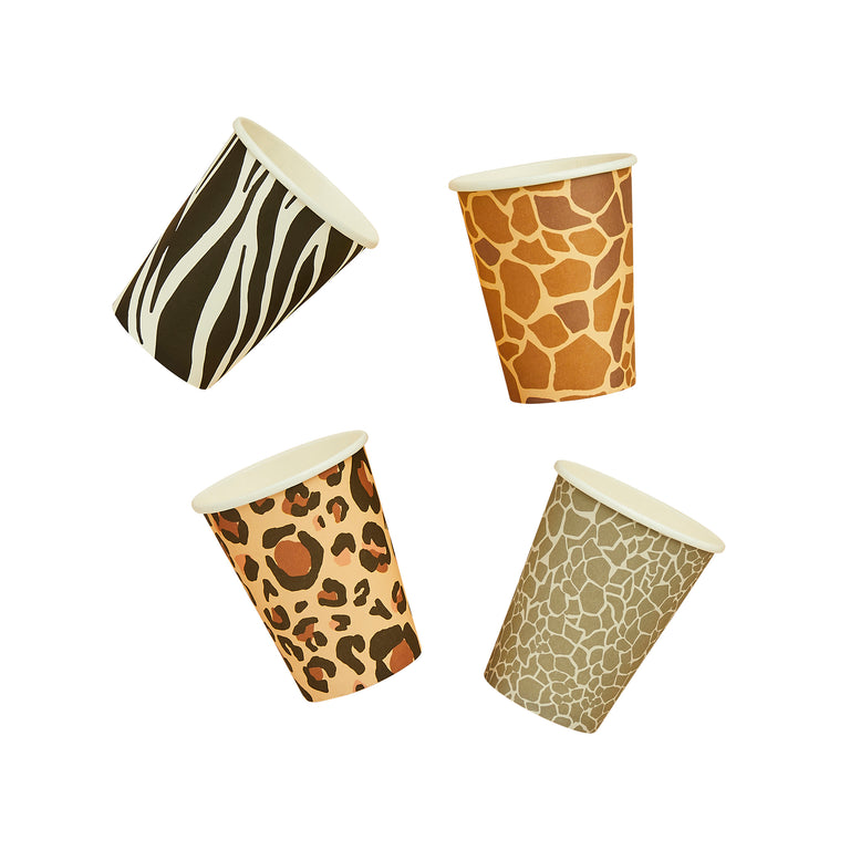 Animal Print Paper Cups - Set of 8