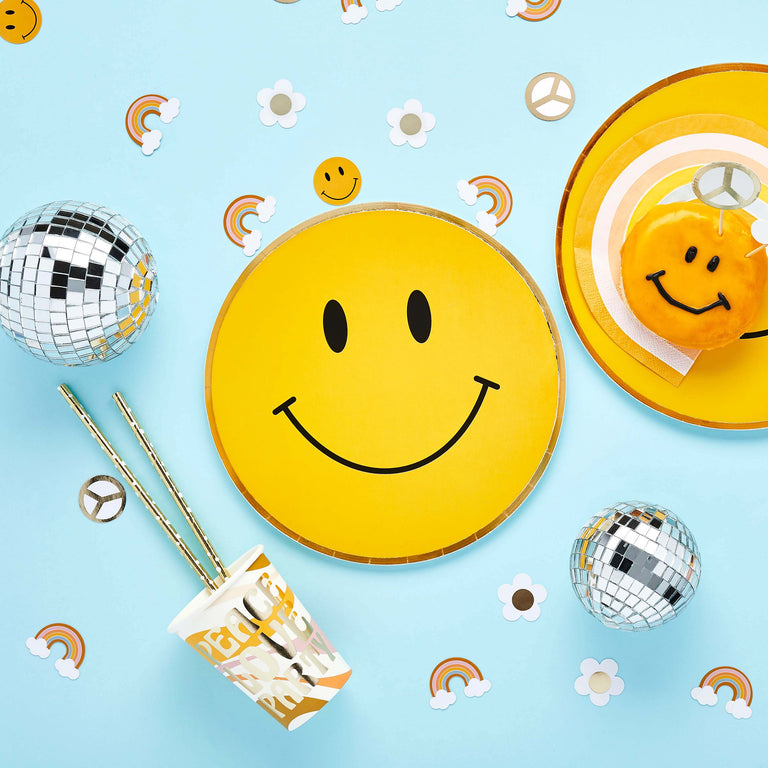 Smiley Paper Plates - Set of 8