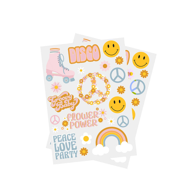 Peace Love Party Temporary Tattoos 2pk