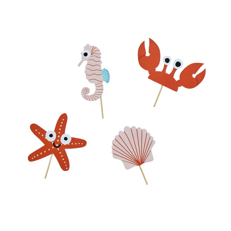 Sea Friends Card Food Picks - Set of 12