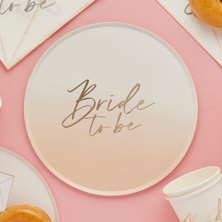 Bride To Be Paper Plates - Set of 8