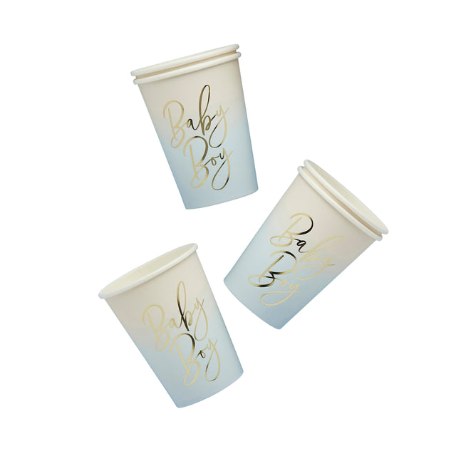 Blue 'Baby Boy' Paper Cups - Set of 8