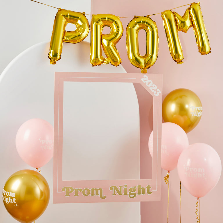 Gold PROM Foil Balloon Garland