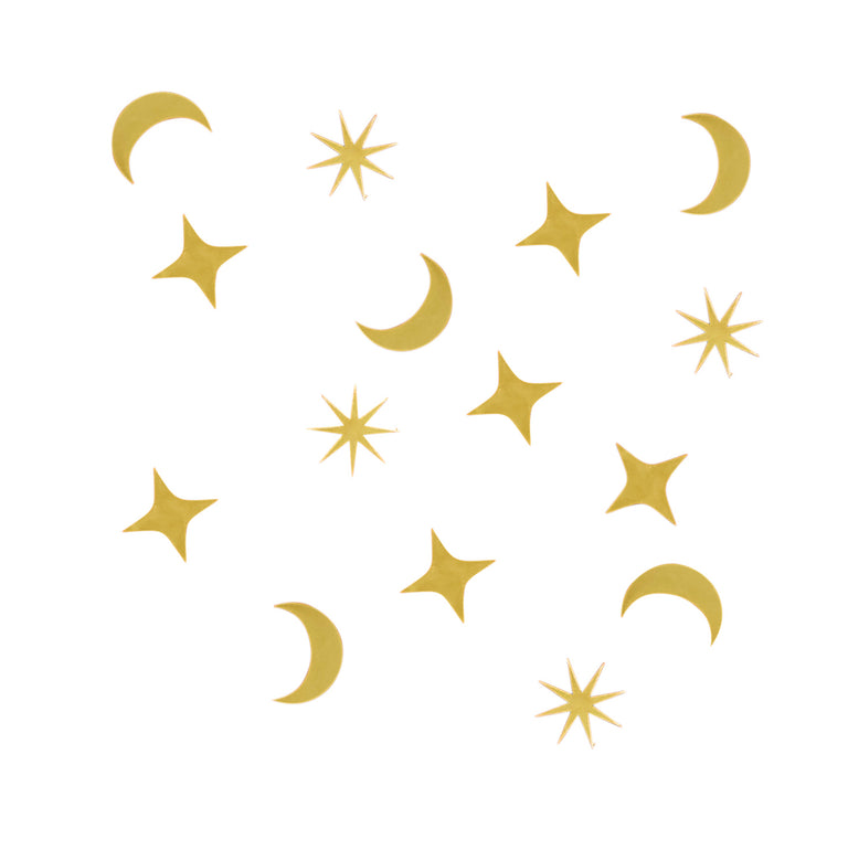 Gold Foil Moon and Stars Table Scatter