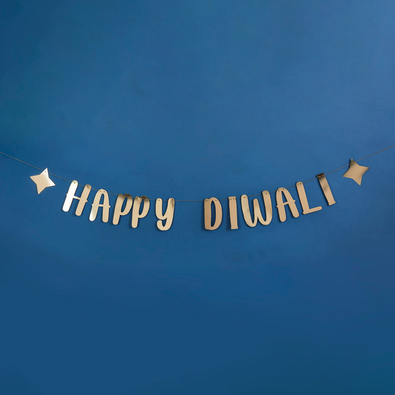 Gold 'Happy Diwali' Banner - 2m