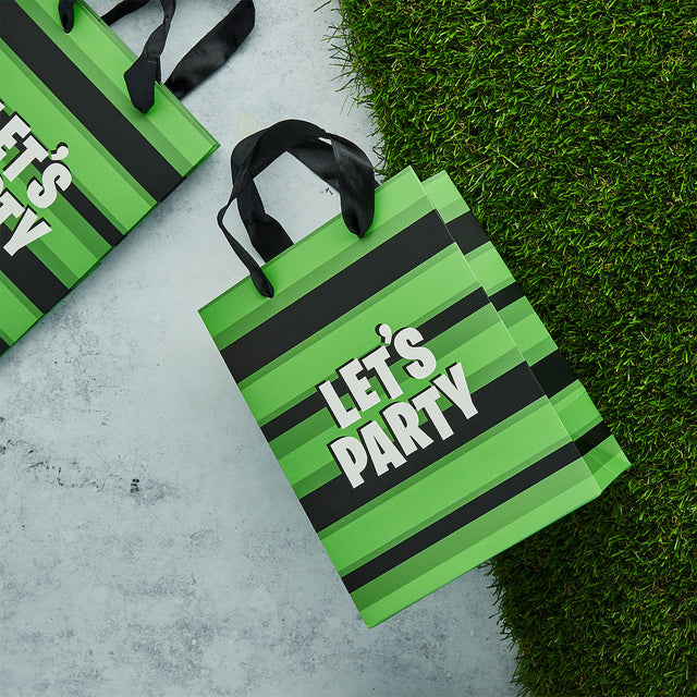 Striped 'Lets Party' Party Bags - Pack of 5