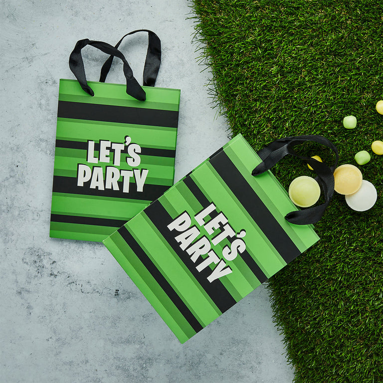 Striped 'Lets Party' Party Bags - Pack of 5