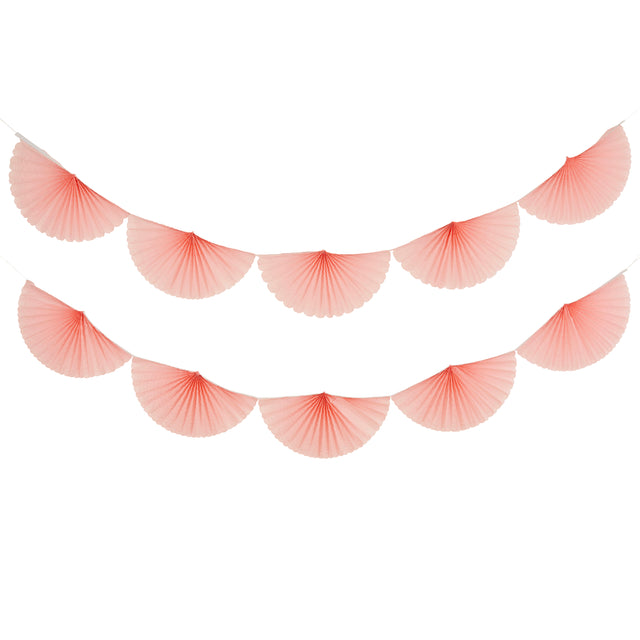 Pink Paper Fan Garland - 2m