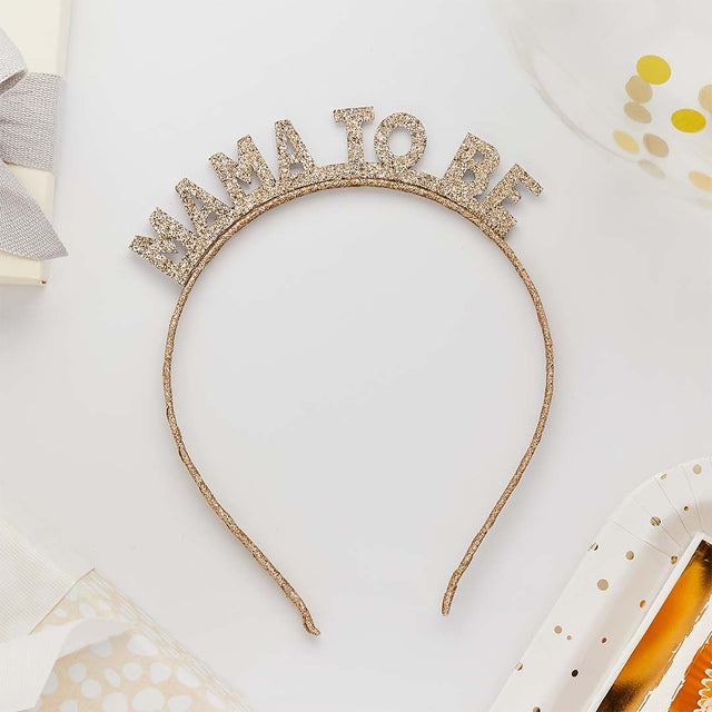 Gold 'Mama To Be' Glitter Headband