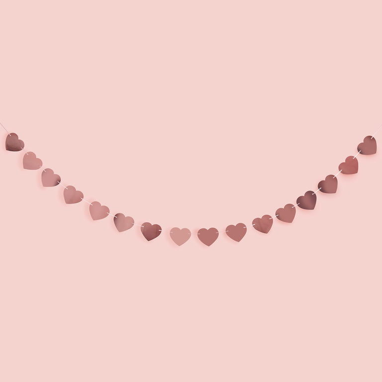 Rose Gold Heart Card Garland