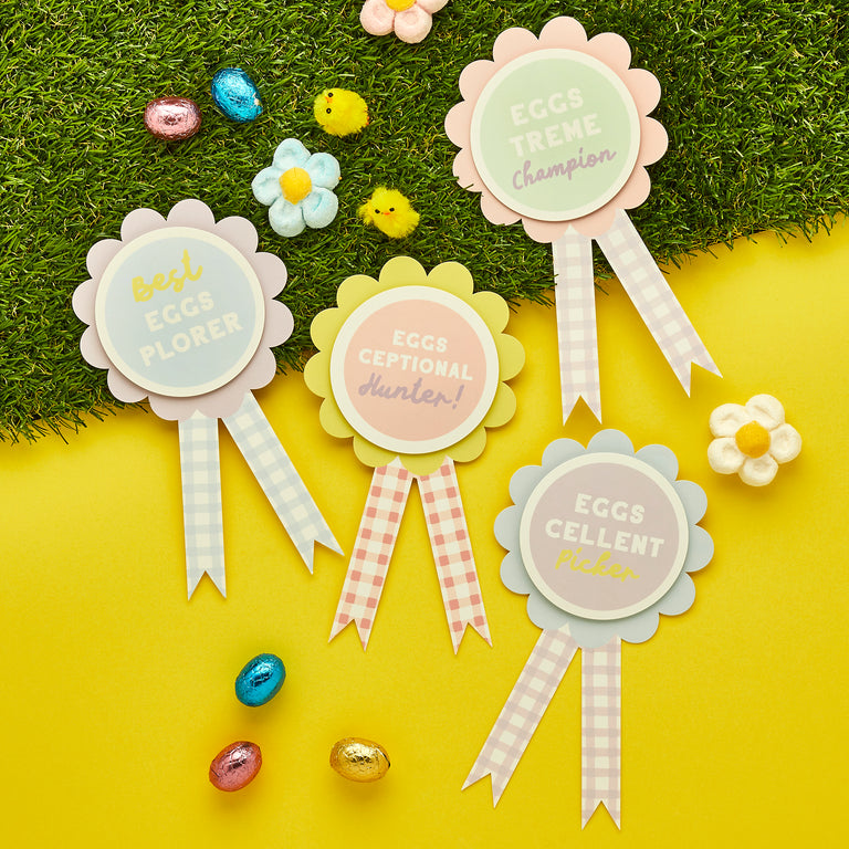 Easter Egg Hunt Signs & Rosettes Kit