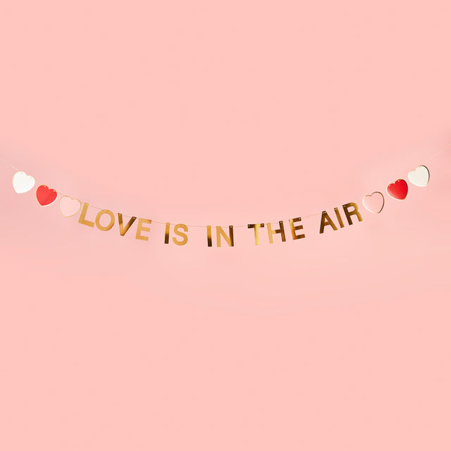 Gold 'Love Is In The Air' Banner