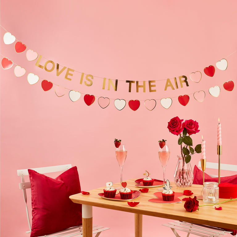 Gold 'Love Is In The Air' Banner