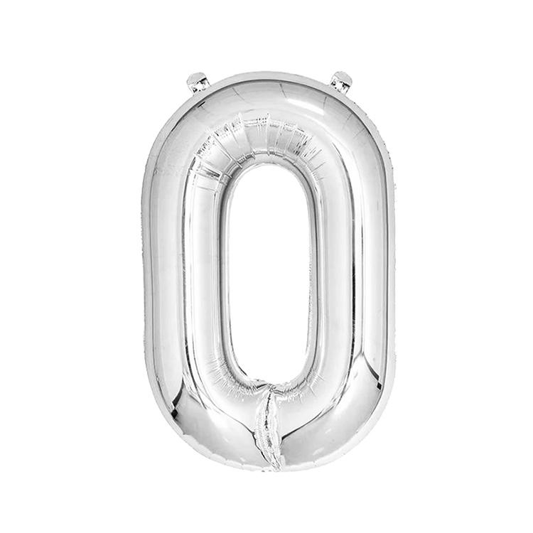 Extra Large Silver Foil Balloon Number 0