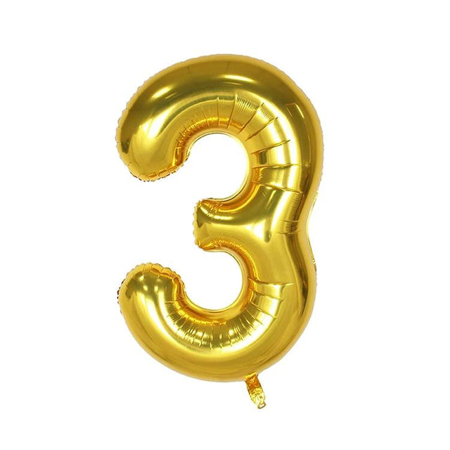Extra Large Gold Foil Balloon Number 3