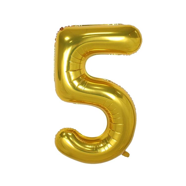 Extra Large Gold Foil Balloon Number 5