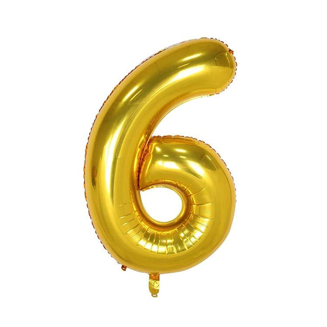 Extra Large Gold Foil Balloon Number 6