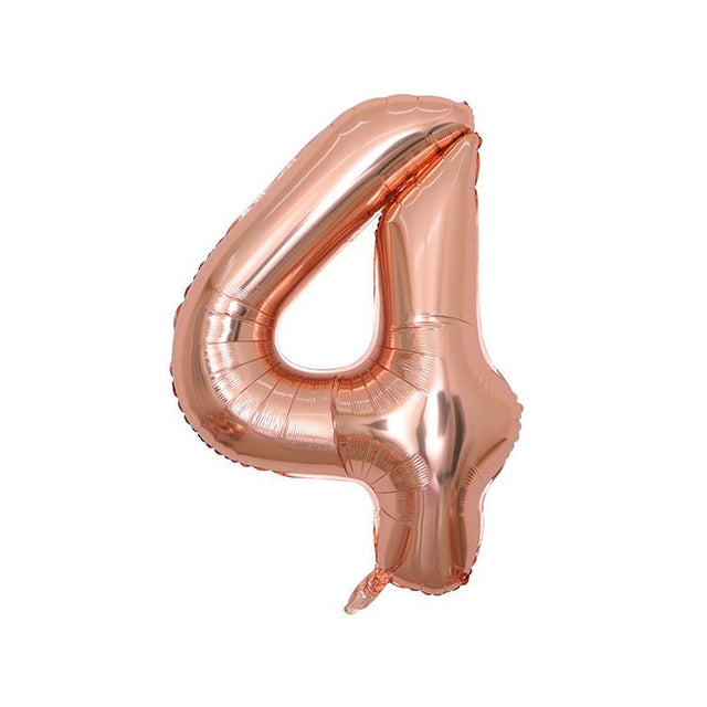 Extra Large Rose Gold Foil Balloon Number 4