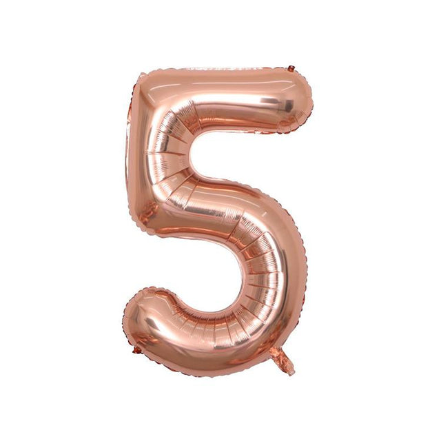 Extra Large Rose Gold Foil Balloon Number 5