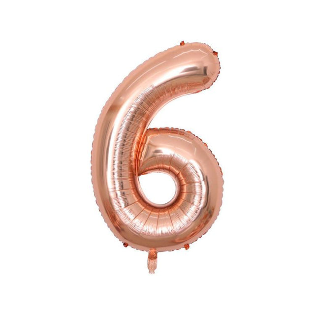 Extra Large Rose Gold Foil Balloon Number 6