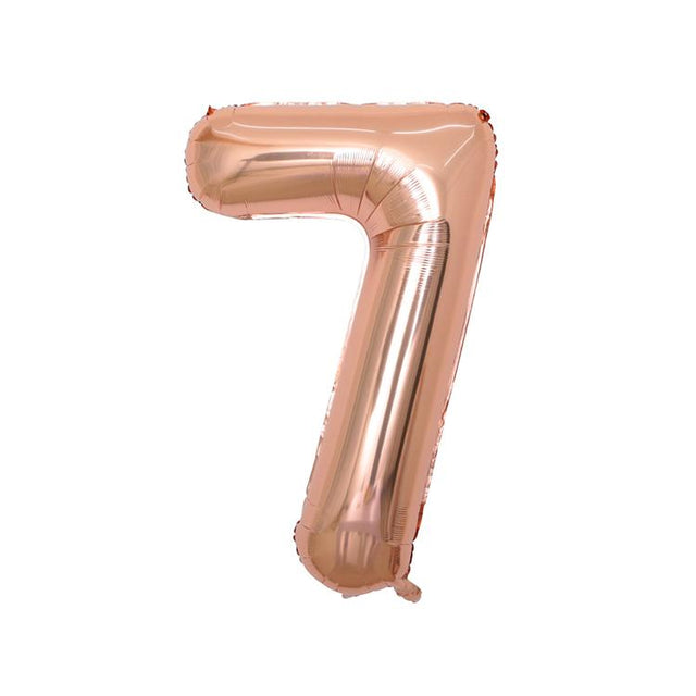 Extra Large Rose Gold Foil Balloon Number 7