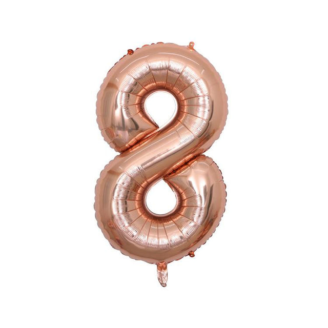 Extra Large Rose Gold Foil Balloon Number 8