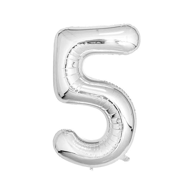 Extra Large Silver Foil Balloon Number 5