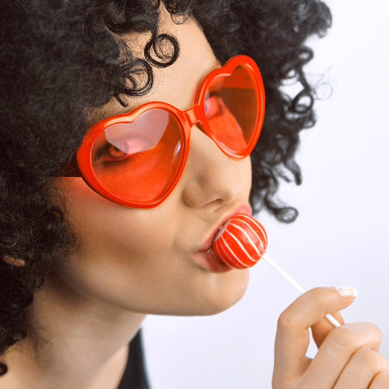 Red Heart Shaped Glasses