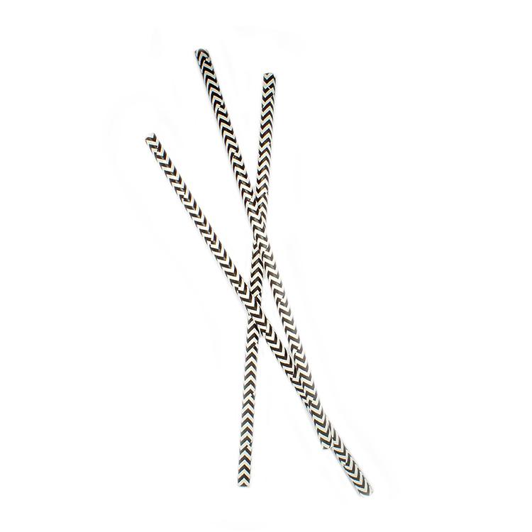 Black ChevronPaper Straws - Set of 25