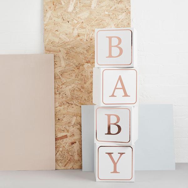 Large Rose Gold Baby Blocks