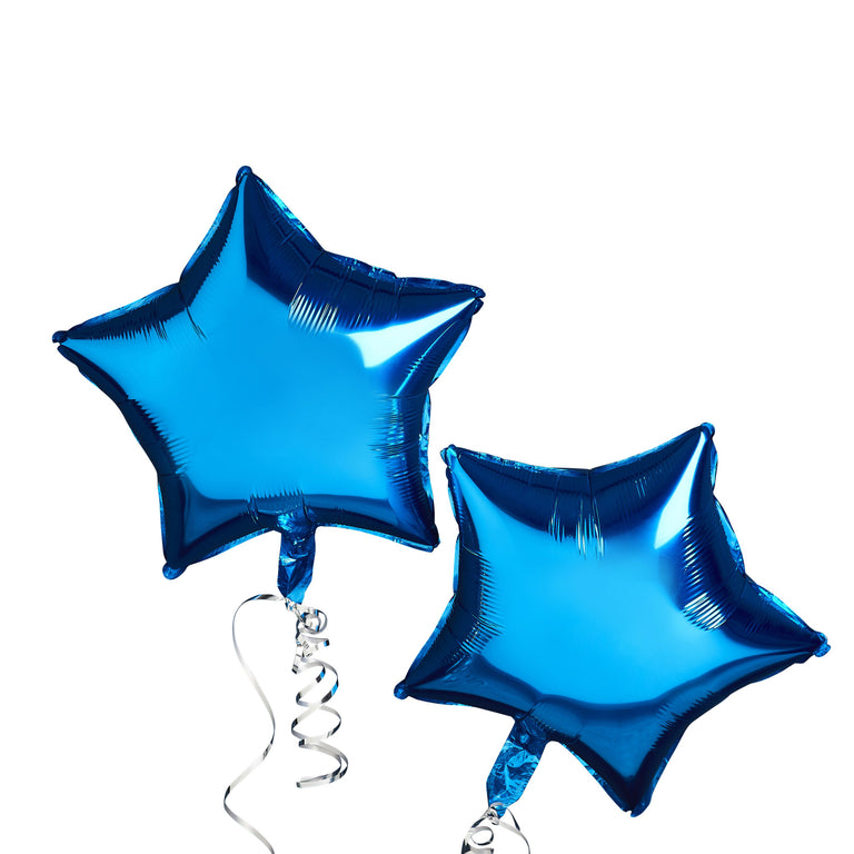 Blue Foil Star Balloons - Set of 2 - Fancy Parties