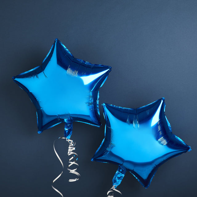 Blue Foil Star Balloons - Set of 2 - Fancy Parties