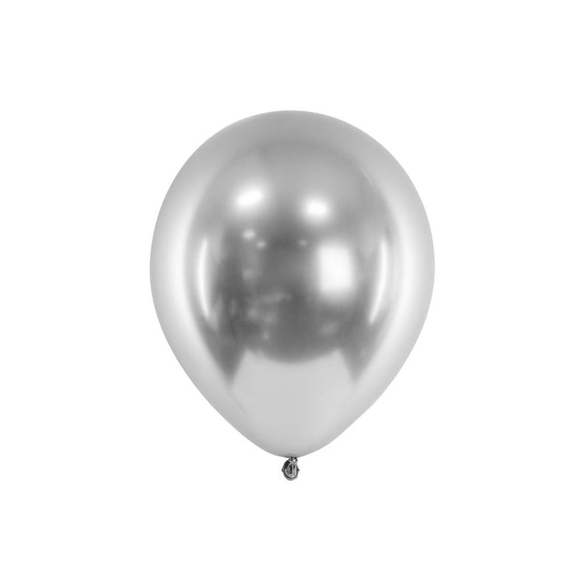 Glossy Silver Latex Balloons