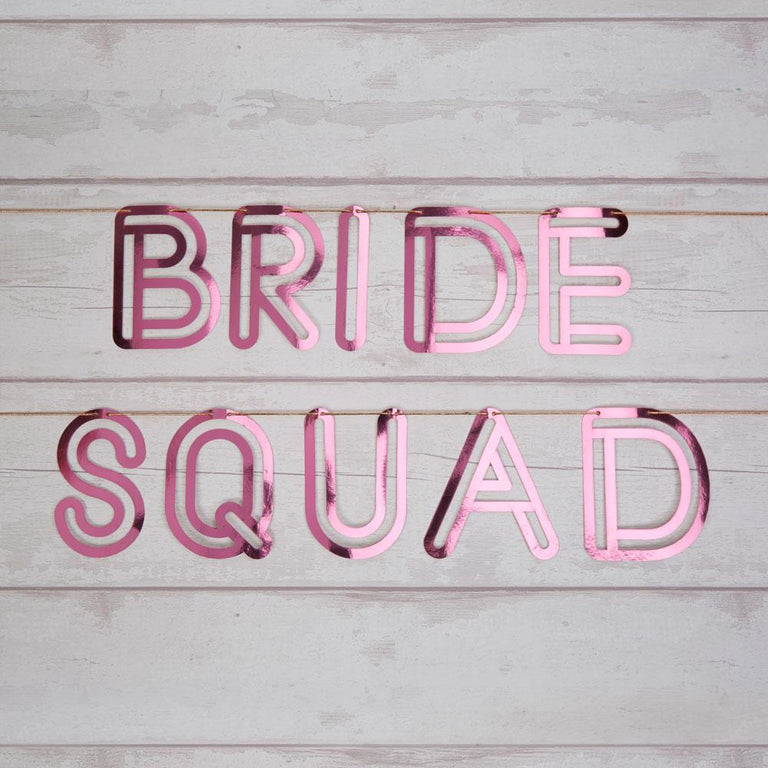 Pink Bride Squad Foil Paper Garland