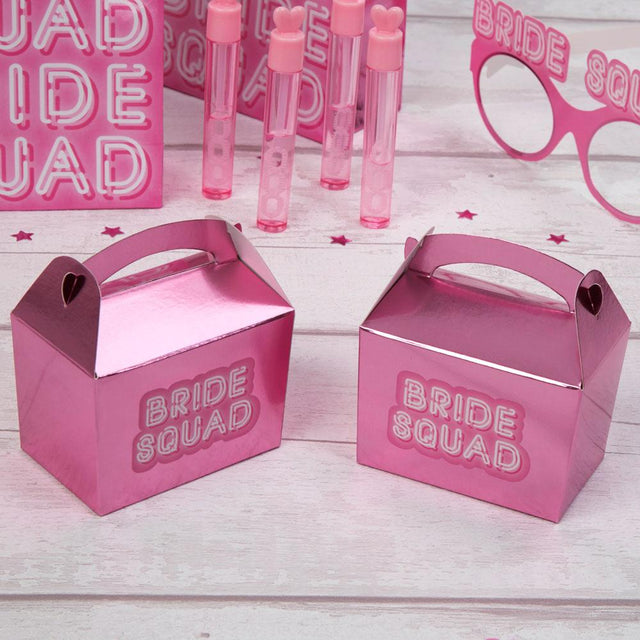 Pink Bride Squad Mini Favour Boxes - Set of 10