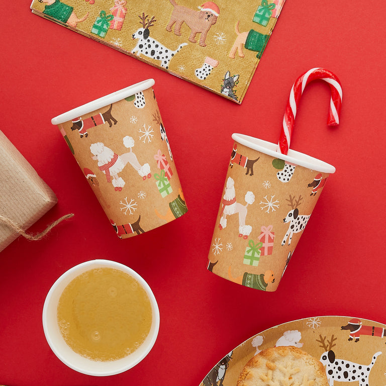 Santa Paws Eco Paper Cups - Set of 8